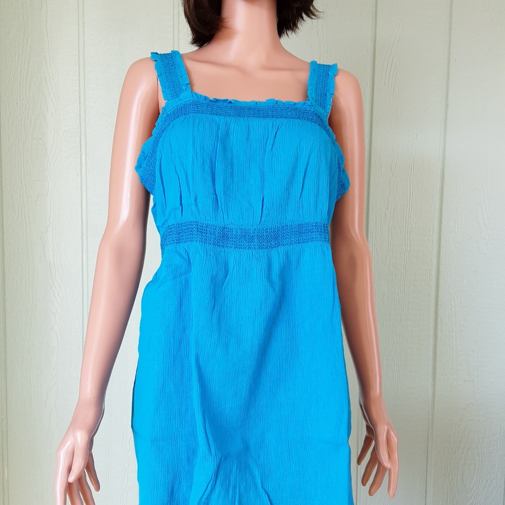 Motherhood 🌞0143 Maternity Top Blouse Sz L Blue NWT 100%Cotton Made in India